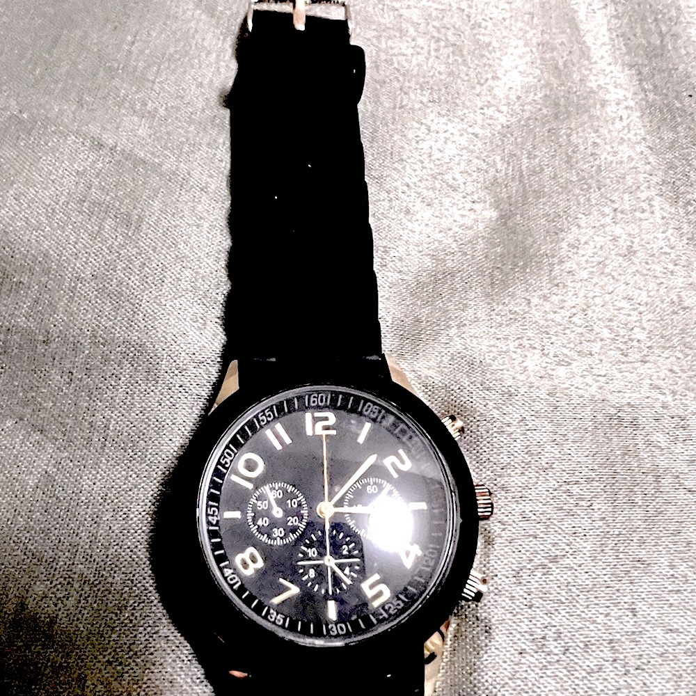 Darcie Watch Black Silicone Band New